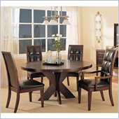 Modus Hudson Round X Base Casual Dining Table in Mocha Finish