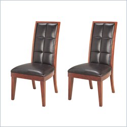 Modus Hudson Biscuit Back Leather Side Chairs in Mocha (Set of 2)