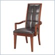 ADD TO YOUR SET: Modus Hudson Biscuit Back Leather Arm Chair in Mocha Finish