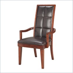 Modus Hudson Biscuit Back Leather Arm Chair in Mocha Finish