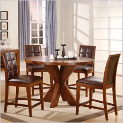 Modus Hudson Round X Base Counter Height Table in Mocha Finish