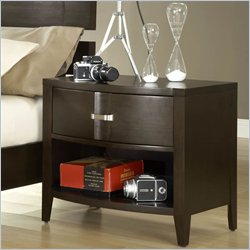 Modus Perimeter 1 Drawer Nightstand in Chocolate Brown Finish