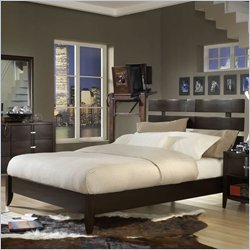 Modus Perimeter Platform Bed in Chocolate Brown Finish-King