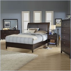 Modus Urban Loft Low Profile Storage Bed 3 Piece Bedroom Set in Chocolate Brown Finish