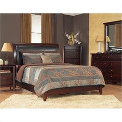 Modus Furniture International City II Faux Leather Storage Bed in Coco