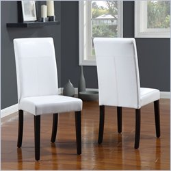 Modus Urban Seating Parsons Chairs in White Leatherette (set of 2)