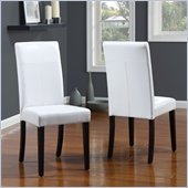 Modus Urban Seating Parsons Chairs in White Leatherette (set of 2)
