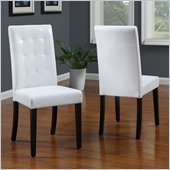 Modus Urban Seating Tufted Parsons Chairs in White Leatherette (pair)