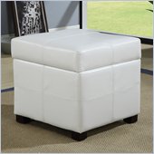 Modus Furniture International Urban Seating Storage Cube in White Leatherette
