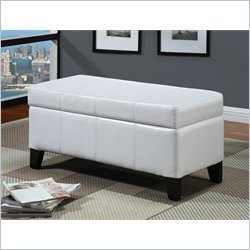 Modus Furniture International Urban Seating Storage Bench in White Leatherette