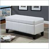 Modus Furniture International Urban Seating Storage Bench in White Leatherette