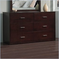 Modus Modera Six Drawer Dresser in Chocolate Brown