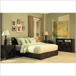 Modus Furniture International Maui Wave Platform Bed in Chocolate Brown 3 piece Bedroom Set