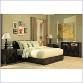 Modus Maui Wave Platform Bed in Chocolate Brown 5 Piece Bedroom Set