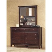 Modus City II 9 Drawer Double Dresser and Mirror Set in Coco
