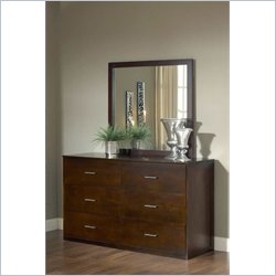 Modus Modera 6 Drawer Dresser and Mirror Set in Chocolate Brown