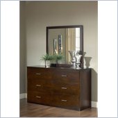 Modus Modera 6 Drawer Dresser and Mirror Set in Chocolate Brown