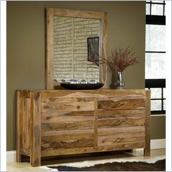 Modus Atria Dresser and Mirror Set in Natural Sheesham Finish