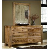 Modus Atria Dresser and Mirror Set in Natural Sheesham Finish