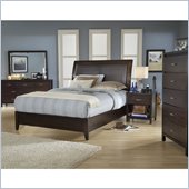 Modus Furniture Urban Loft Leatherette Upholstered 6 Piece Sleigh Bedroom Set in Chocolate