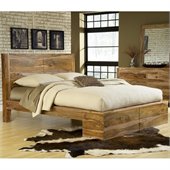 Modus Atria Panel Bed in Natural Sheesham