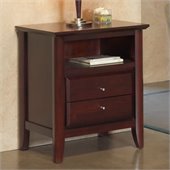 Modus City II Charging Station Two Drawer Nightstand in Coco