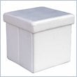 ADD TO YOUR SET: Modus Urban Seating Folding Storage Cube  in White Leatherette