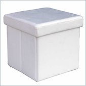 Modus Urban Seating Folding Storage Cube  in White Leatherette