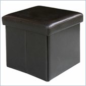 Modus Urban Seating Folding Storage Cube  in Chocolate Leatherette