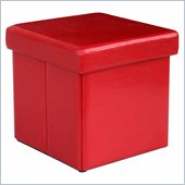 Modus Urban Seating Folding Storage Cube  in Red Leatherette