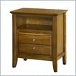ADD TO YOUR SET: Modus Furniture City II Two Drawer Charge Station Nightstand in Pecan