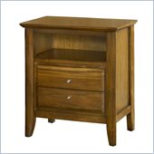 Modus Furniture City II Two Drawer Charge Station Nightstand in Pecan