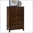 ADD TO YOUR SET: Modus Furniture Legend Wood Five Drawer Chest in Chocolate Brown