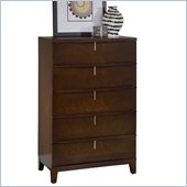 Modus Furniture Legend Wood Five Drawer Chest in Chocolate Brown