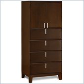 Modus Furniture Legend Wood 4 Drawer 2 Door Chest in Chocolate