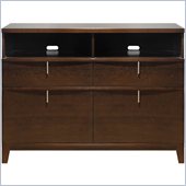 Modus Furniture Legend Wood 2 Drawer 2 Door Media Chest in Chocolate