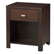 ADD TO YOUR SET: Modus Furniture Riva One Drawer Nightstand in Chocolate Brown