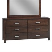 Modus Furniture Riva Six Drawer Dresser in Chocolate Brown