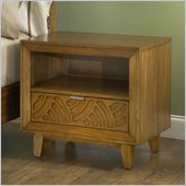 Modus Furniture Trellis One Drawer Charge Station Nightstand in Pecan