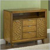 Modus Furniture Trellis Three Drawer Two Door Media Chest in Pecan