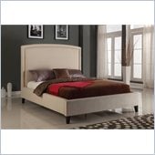 Modus Furniture Luna Panel Bed in Wheat Linen with Nailhead Trim