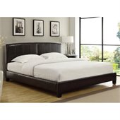 Modus Furniture Ledge Upholstered Platform Bed with Arch Headboard in Chocolate
