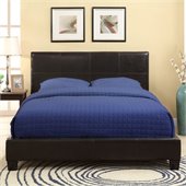 Modus Furniture Ledge Upholstered Platform Bed with Square Headboard in Chocolate