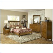 Modus Furniture City II Rake Bed 6 Piece Bedroom Set in Pecan