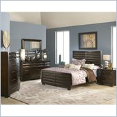 Modus Furniture Contour 4 Piece Panel bed Bedroom Set in Ebony