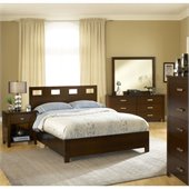 Modus Furniture Riva 5 Piece Bedroom Set in Chocolate Brown