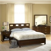 Modus Furniture Riva 3 Piece Storage Bedroom Set in Chocolate Brown