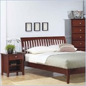 Modus Newport Platform Bed and Single Drawer Nightstand 2 Piece Bedroom Set