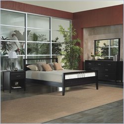 Modus Nevis Modern Wood Platform Bed 5 Piece Bedroom Set in Espresso