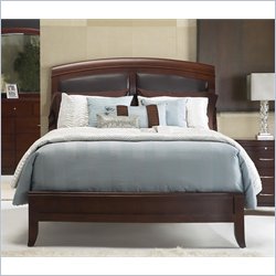Modus Brighton Leatherette Upholstered Low Profile Sleigh Bed in Cinnamon